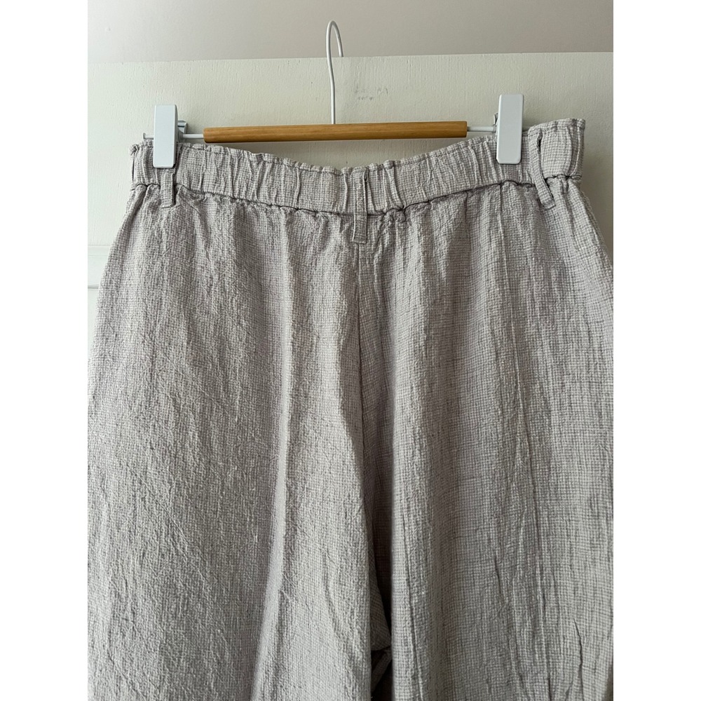 Poetry Women Grey Textured Linen Blend Wide Leg Trousers High Waist Pants Size 6 - Picture 7 of 10